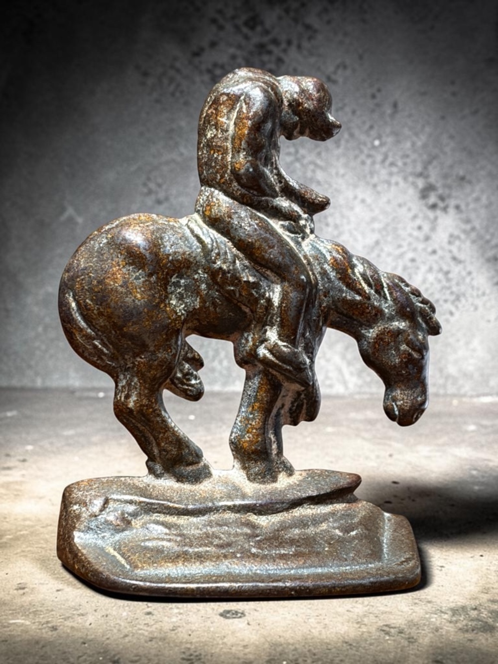 Vintage “End of the Trail” Cast Iron Bookend (One)